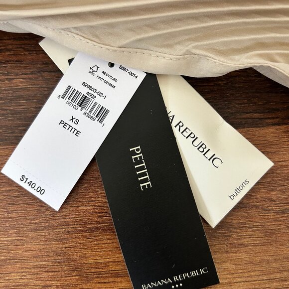 NWT!! Banana Republic Halter Pleated Maxi Dress- XS Oyster Pearl Color - Picture 7 of 11